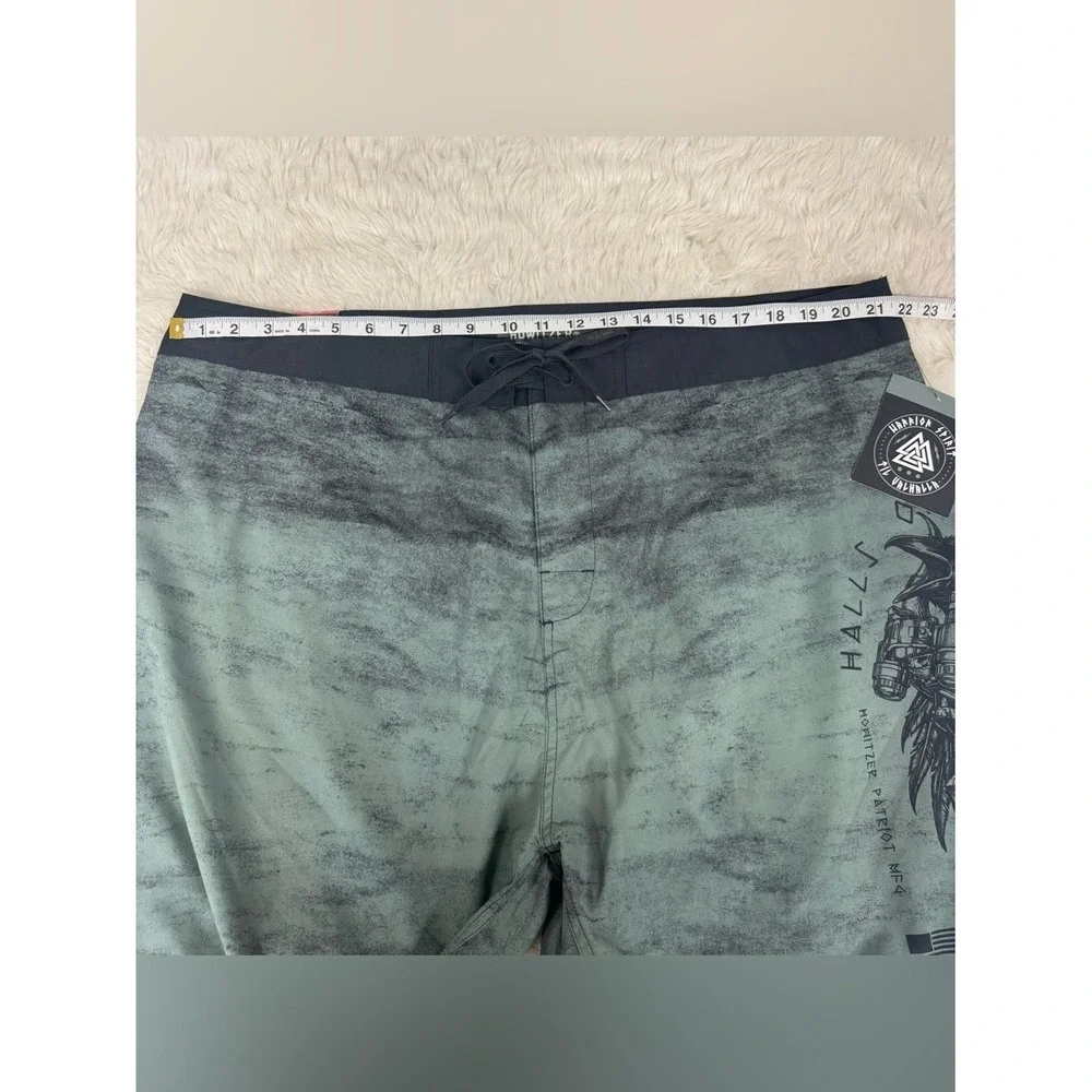 HOWITZER Halls Boardshort Size 42 Swim Trunk Shorts Army Green Unlined‎ Beach